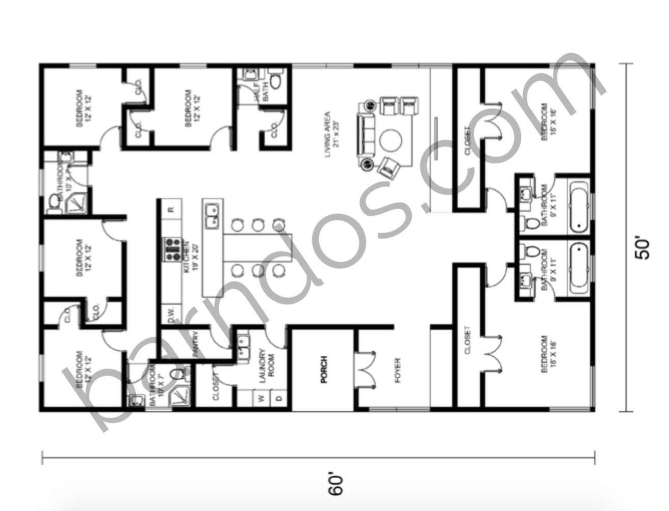 15 Awesome 6 Bedroom Barndominium Floor Plans Barndos