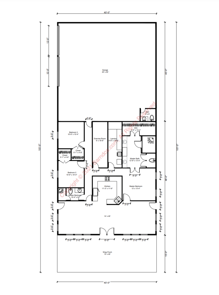 Barndominium Floor Plan 4249 - Barndos.com