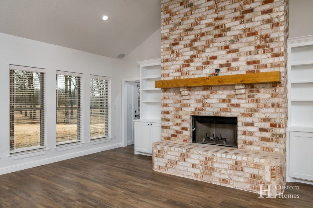 Springtown, TX Barndominium by HL Custom Homes - Interior Fireplace