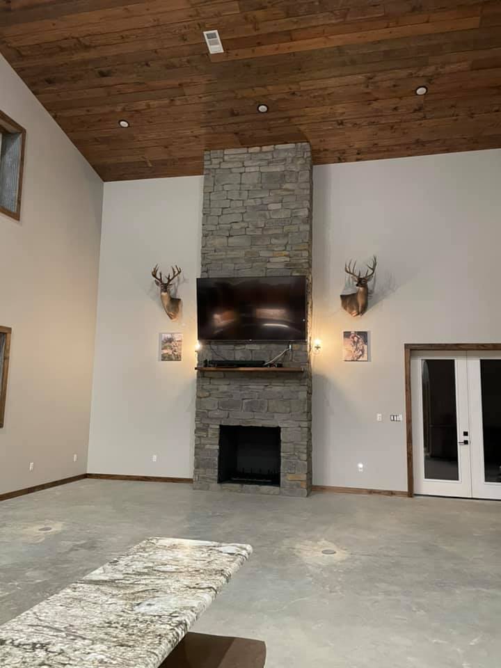 Rayville, TX Barndominium for Braxton Morris - Fireplace