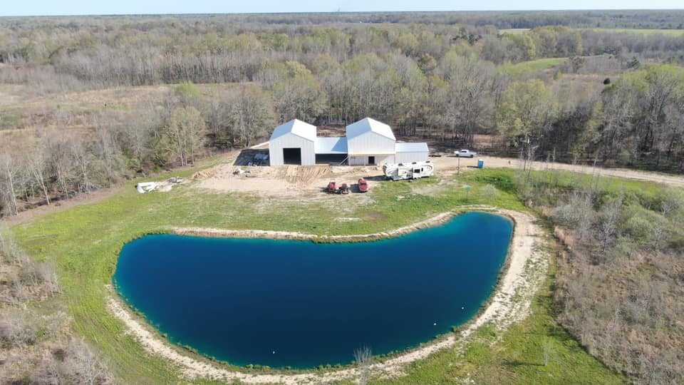 Rayville, TX Barndominium for Braxton Morris - Property Aerial 1