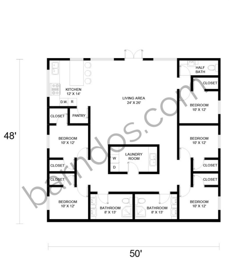 10+ 5 Bedroom Barndominium Floor Plans You'll Love