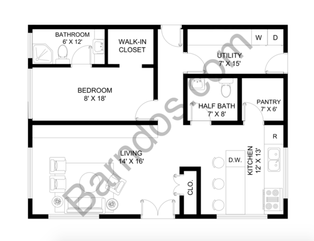 30X40 Barndominium Floor Plans