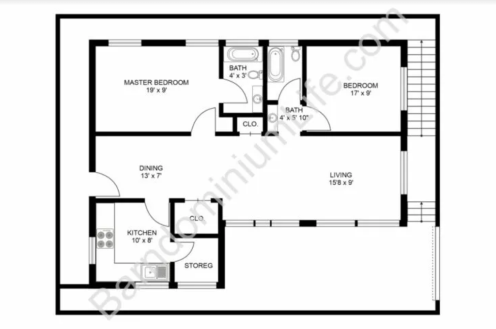 2 Bedroom Barndominium Floor Plans