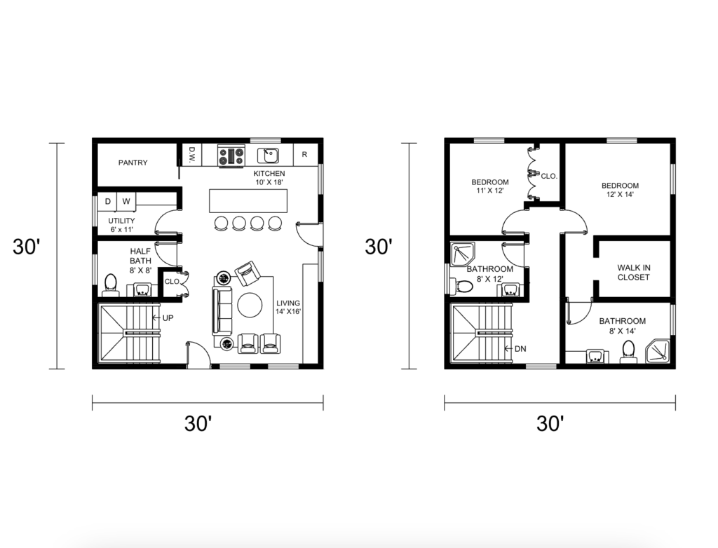 Two Story Barndominium Floor Plans