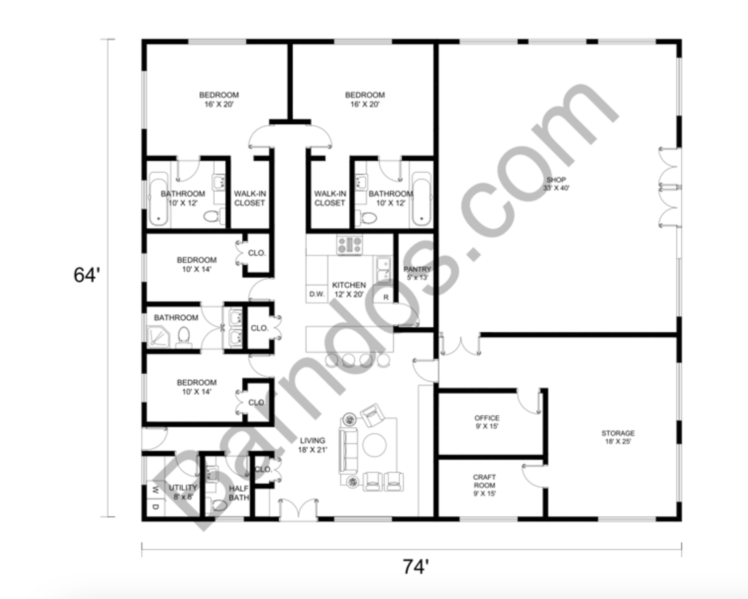 21 Impressive Barndominium Floor Plans That Have Shops: The Perfect ...