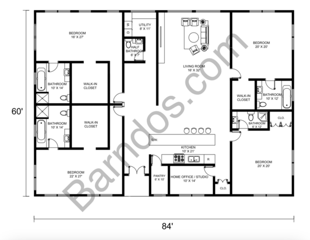 Barndominium Floor Plans With 2 Master Suites